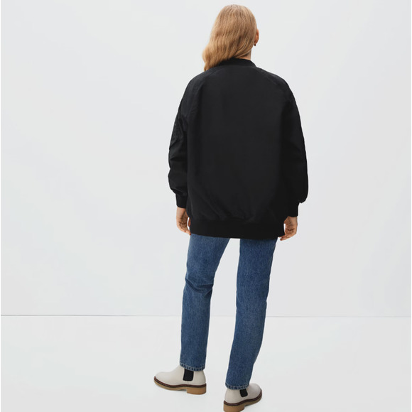 Everlane Womens Cotton Bomber Jacket Small Black NWT - Picture 4 of 10